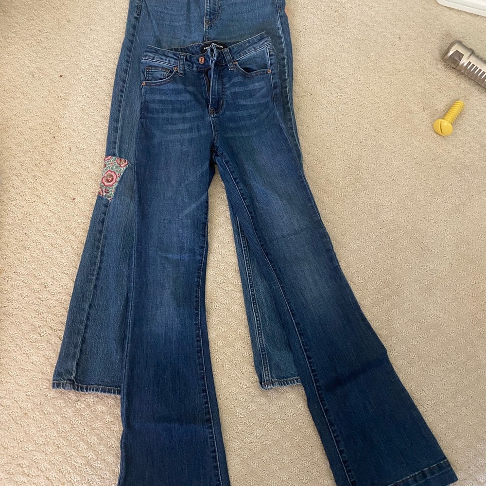 H&M Blue Flare jeans 2 pair dark wash